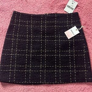 NWT Navy and gold tweed skirt